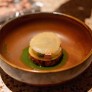 Starter: Roasted rutabaga | lovage vinaigrette | preserved figs | Marloeskes | chicken liver pâté